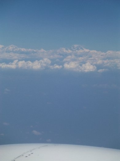 Mt. Everest from the airplane window