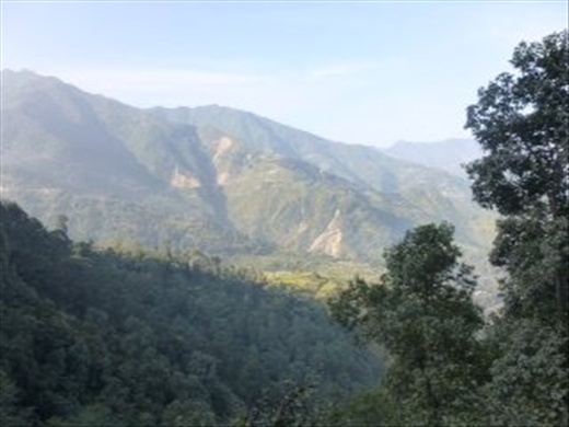 First view of the hills outside the city of Kathmandu
