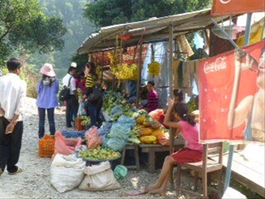 Beautiful fruit stands along the road.