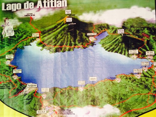 This is a picture of a map of Lake Atitlan