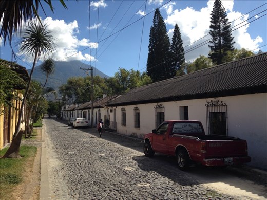 My room and the garden is inside this wall. Check out the volcano in the background 