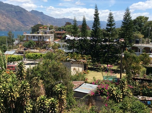 View from the hotel terrace in San Pedro. Many unfinished buildings. 