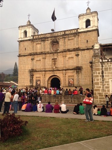 Inside this church, La Escuela de Christo, there was the most beautiful carpet.  Thousands of people attend the velacion honoring Christ. 