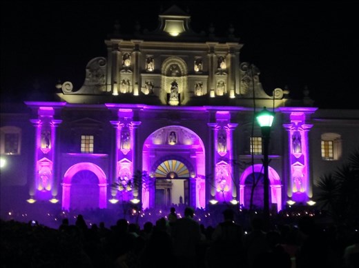 Same evening lights changed for a different procession