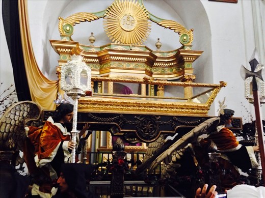 Picture of part of the anda. Christ body will be placed here for the procession around the city 