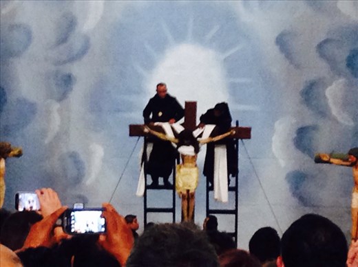 Taking Christ off the cross at 3 pm. The priest said anyone watching the process got indulgences. 