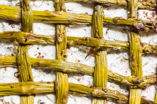 Lattice top roasted asparagus black pepper goat cheese tart