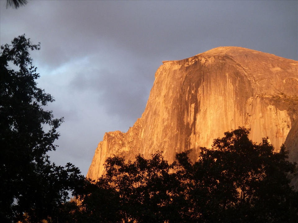 Magnificent view of Half Dome, at sunset.
