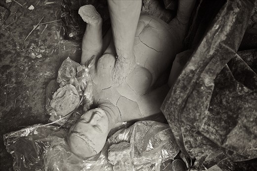 Nothing is wasted - clay form the broken Idols will be used to make new ones