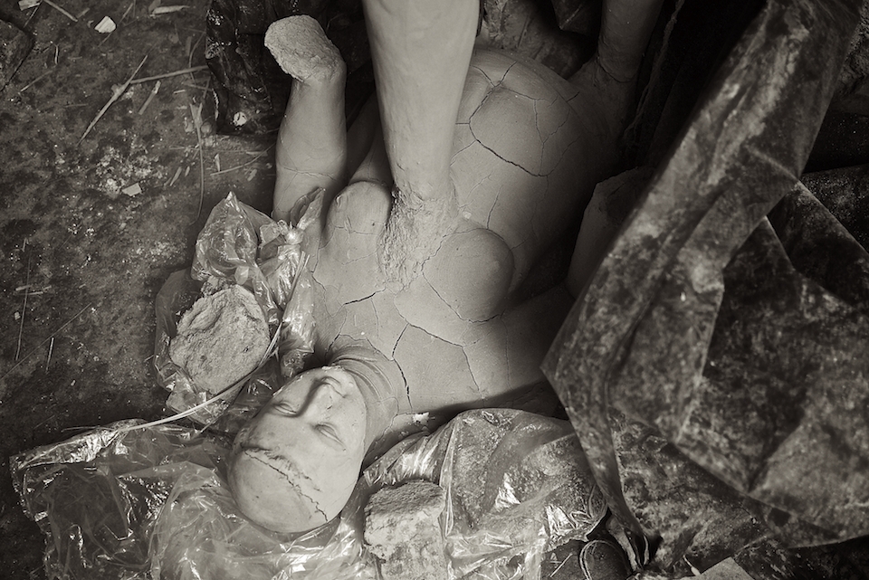 Nothing is wasted - clay form the broken Idols will be used to make new ones