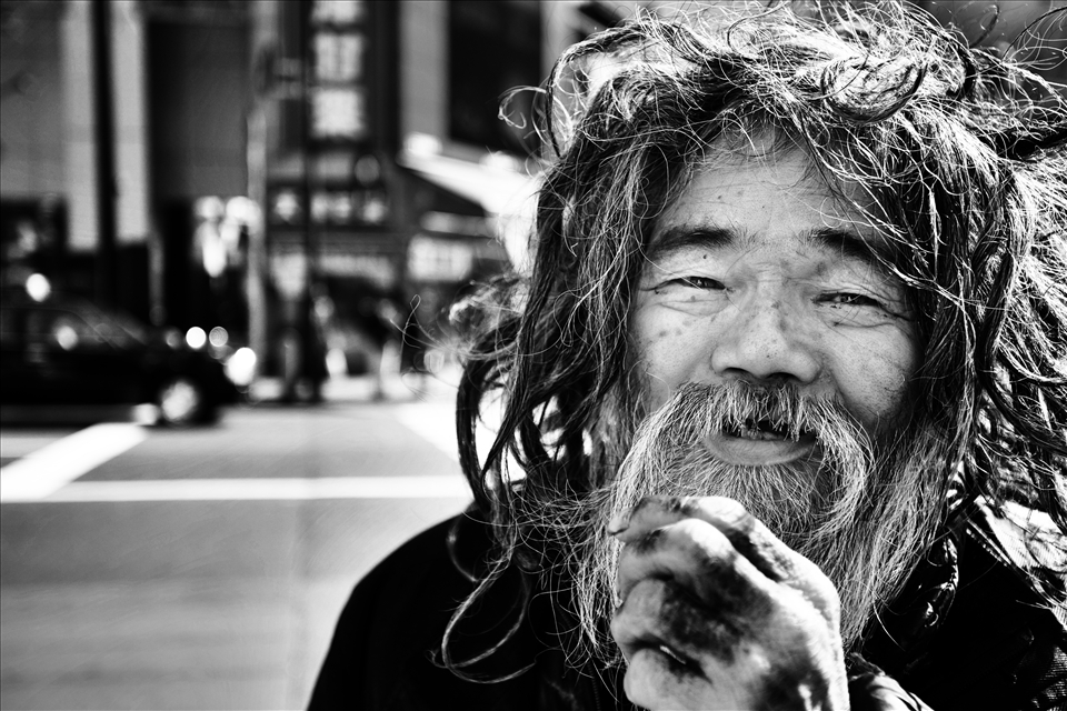 This content soul maybe homeless.. but no less at home. He retains dignity.