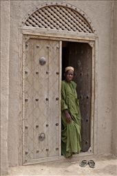 Gatekeeper guarding entrance of the mosque. His eyes checks a visitor to find out if he believes in true God, if so visitor may pass to enter: by damjan, Views[368]