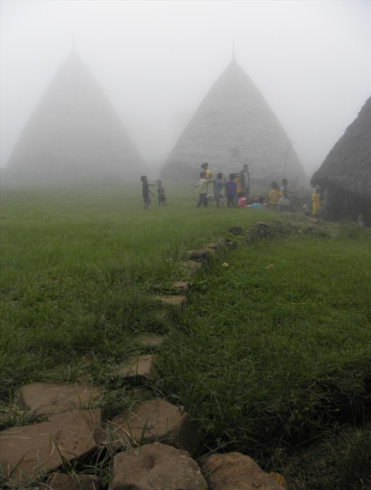 As the only remaining examples of authentic Manggarai houses, the grand Mbaru Niang serve as communal buildings, gathering up to eight families under one roof. 