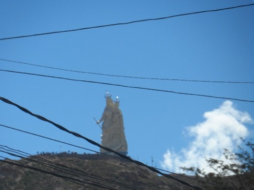 this virgin mary is almost as big as the statue of liberty!