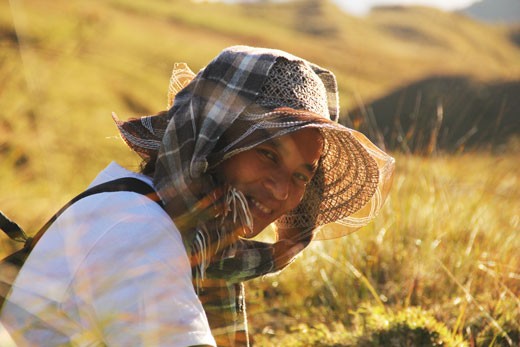 The local guide of Mt. Pulag enjoys guiding us.