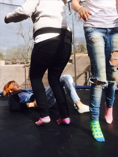 Kids on trampoline 