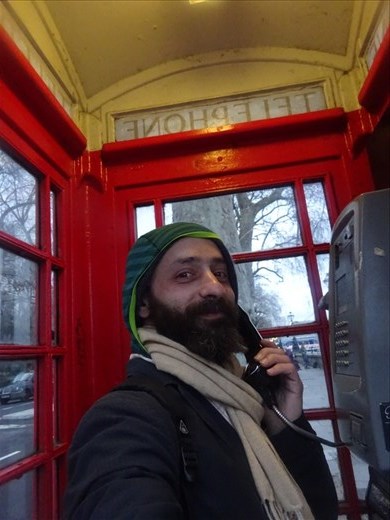 Phone booth selfie