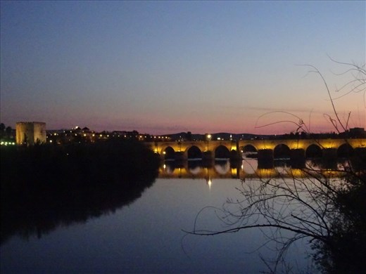 Córdoba Roman bridge at night