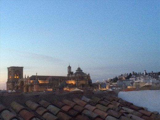 Granada rooftop view of Alhambra
