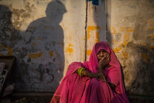 A widow begs in the street. Vrindivan is a refuge for exiled widows from Bihar