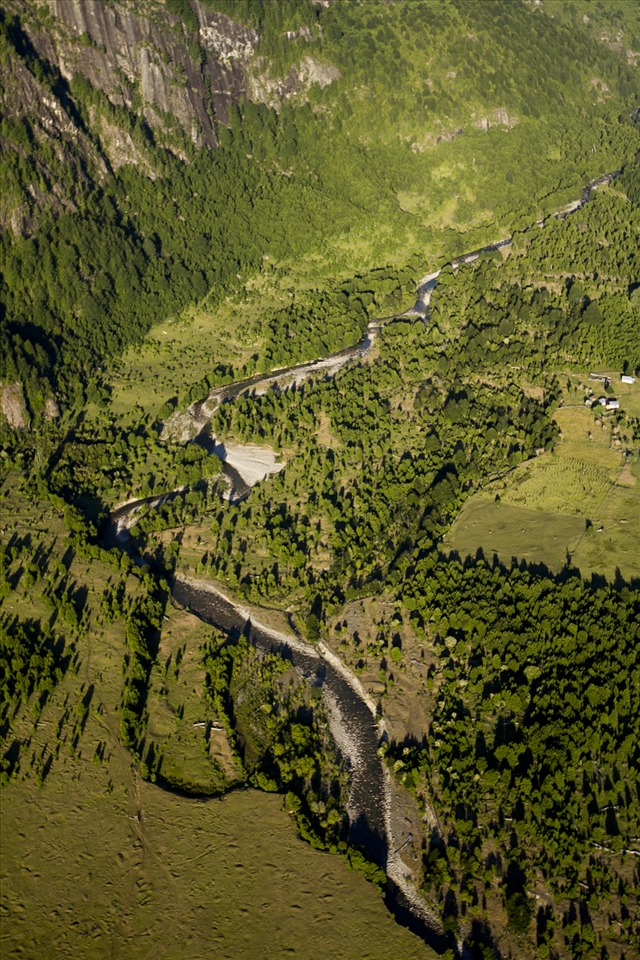 Aerial view of the Aysen region, Patagonia.