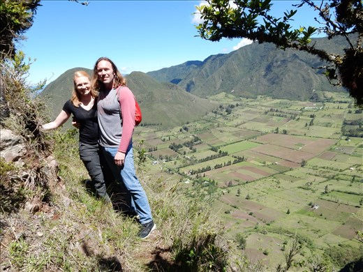 Here we are at probably the highlight of the tour. It's one of two inhabited volcano craters in the world. Words can't describe the view and experience we had perched up high looking down at this area were they still use oxen to plow their fields. Our guide Fernando played a tune on some instrument he had hanging around his neck that gave us goosebumps.  