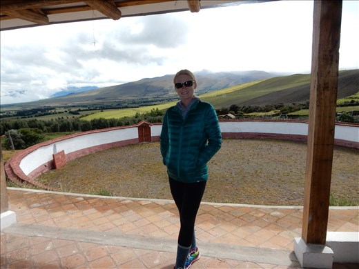 The mountain bike trail lead us to a bull ring that is used by the locals. Funny story but on the way up to the bull ring, Amechi the dog that lives at the hacienda came with us. We were told about how he hunts rabbits and brings them to his master who cuts them open and feeds him the guts. Well his master wasn't with us when he caught one and brought it to me. I didn't have a knife but I had a camera so I took a picture that is too sad to post..Later at the bull ring we got another close look at condors circling the area looking for the dead rabbit. Thanks Amechi!