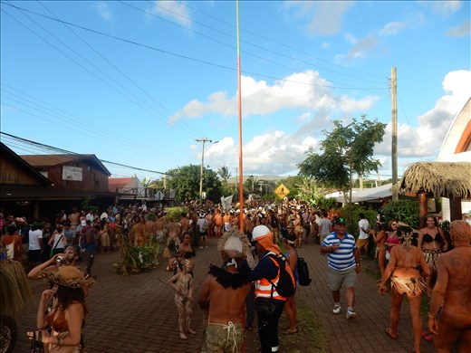 A festival was going on all week that included a parade. 