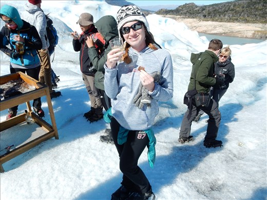 We were treated to a glass of whiskey after our trek with glacier ice of course. 