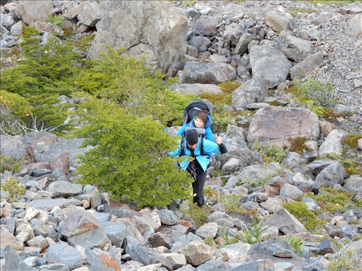 This guy was a maniac. He carried his baby with him everywhere and even places others couldn't go. We later learned he was a park ranger in Chamonix, France. 