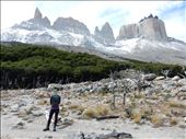 Tower on the right is Cuernos and towers on the left are still up for debate. We think it's the back side of Torres del Paine but have heard conflicting stories. : by danidawnandstevo, Views[335]