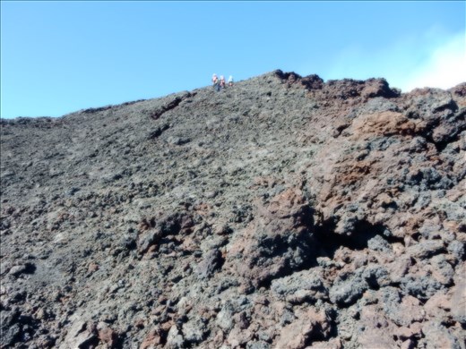 The terrain got steeper and more difficult towards the top of the crater. 