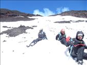 Trip down the volcano was a lot faster than the trip up. Our backpacks came complete with snow gear and a mini slide. : by danidawnandstevo, Views[602]