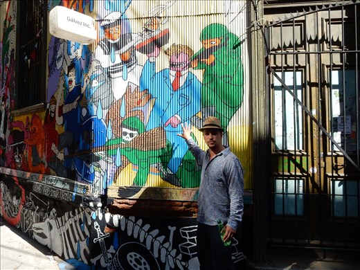 Valparaiso claims the title as the third largest graffiti capital in South America behind Buenos Aires and Rio. It got so bad the government commissioned two professional artists to put on workshops to help local artists incorporate graffiti with more culture and meaning. This particular 