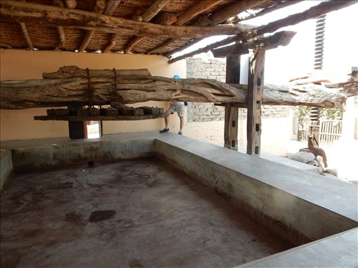 Visited a pisco distillery in Ica, Peru called El Catador that still makes it the old fashioned way. Here is the area where the grapes are stomped with bare feet.then pressed. 