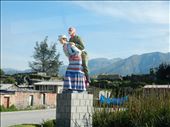 Town of Maca had the most interesting statue in the plaza. We weren't sure what to make of it. : by danidawnandstevo, Views[546]