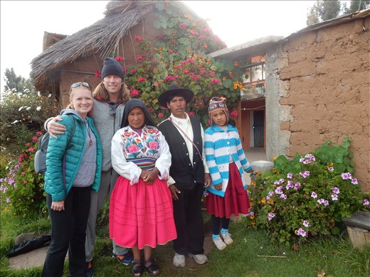 Final photo with our host family before we departed the island. 
