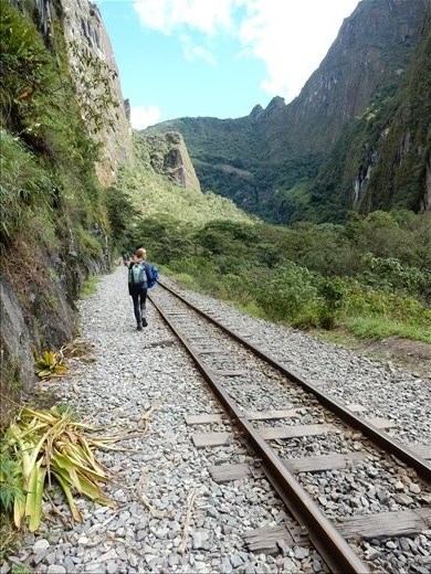 Beginning of the long trek down the train tracks to Aguas Calientes aka Machupicchu Town. 