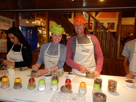 Chocolate making class in Cusco, Peru.