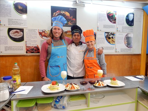 After lots of slicing and dicing we finished making our dish and Danielle still has all her fingers. 