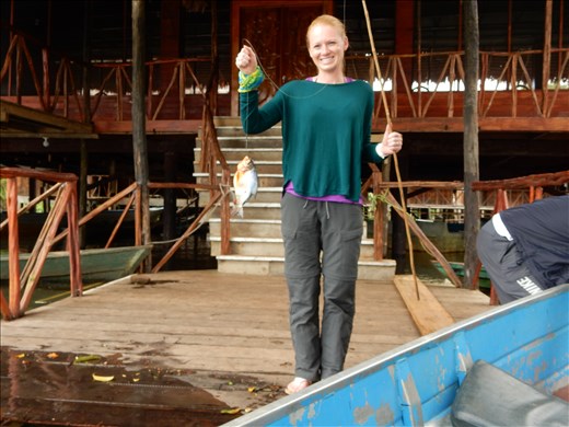 Danielle caught a piranha.