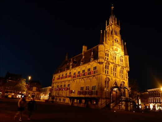 Gouda Town Hall by night. 