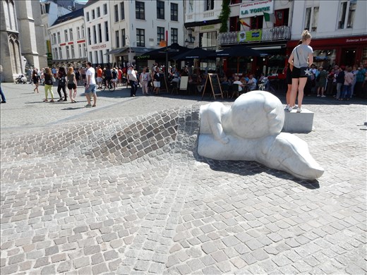 Out front of the Catherdral of Our Lady is a statue of Nello and Patrasche a popular story about a boy and his dog that fell on hard times in Antwerp. 