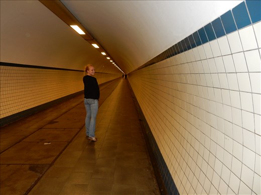 St. Anna's tunnel is a third of a mile long underground walking/riding tunnel underneath the river. It comes complete with a wooden escalator. 