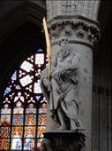 Cathedral of St Michael had twelve life sized apostles on columns. This is Saint Simon holding a saw. According to legend he was martyred by being sawed into pieces.  : by danidawnandstevo, Views[377]