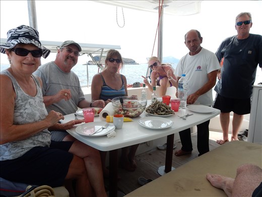 Captain Nick made us an authentic Greek meal. 