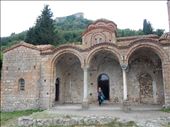 One of the many monasteries of Mystras with the Byzantine Mystras fortress in the background. : by danidawnandstevo, Views[297]