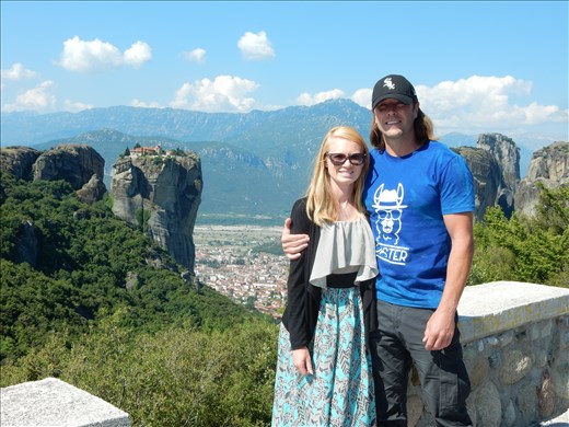Monasteries perched high atop the rocks at Meteora. 