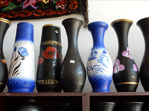 The vases were beautiful and very inexpensive. The price tag is in Romanian leu which is about $7.50 US. 