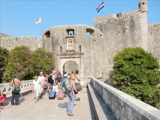 Entering Pile Gate into Old Town Dubrovnik.